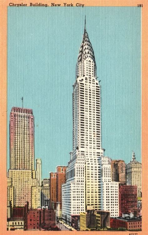 Vintage Postcard 1930s Chrysler Building Skyscraper Landmark New York