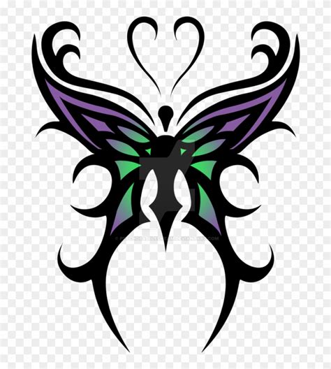 Cool Color Tribal Butterfly Tattoo Design By Psychobabbledream