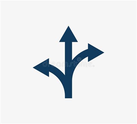 Arrow Three Way Direction Icon Vector Illustration Flat Design