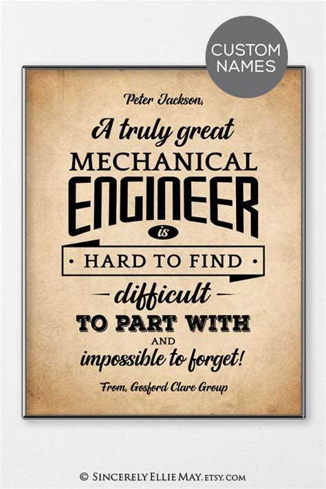 Mechanical Engineer Ts Custom Names Appreciation Quote Etsy