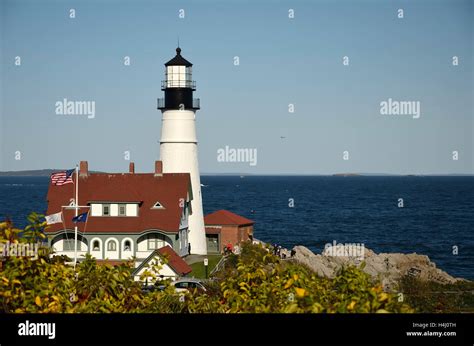 The Portland Head Lighthouse In Cape Elizabeth Maine Usa Stock Photo