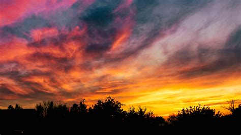 Fondos De Pantalla Atardecer Cielo árboles Oscuridad 3840x2160 Uhd