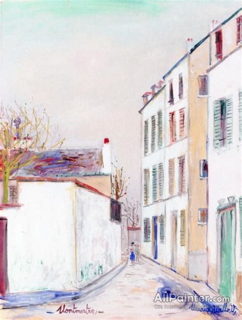 Maurice Utrillo Rue Cortot In Montmartre Oil Painting Reproductions For