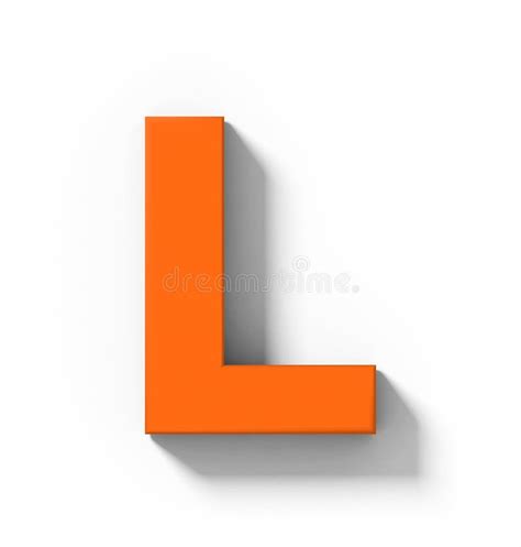 Letter L 3d Orange Isolated On White With Shadow Orthogonal Pr Stock