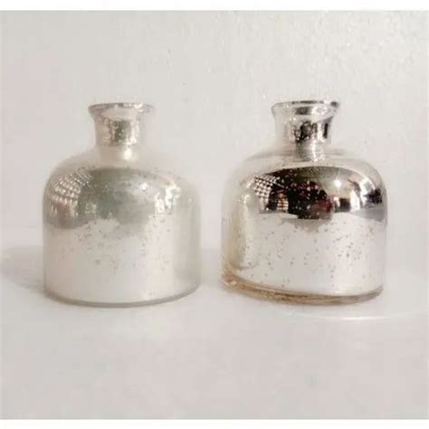 Fancy Silver Mercury Glass Bottles Round Size 4 Inch At Rs 55piece