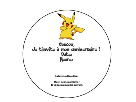 diy créer une invitation d anniversaire mobile sur le thème des pokemon fête d anniversaire