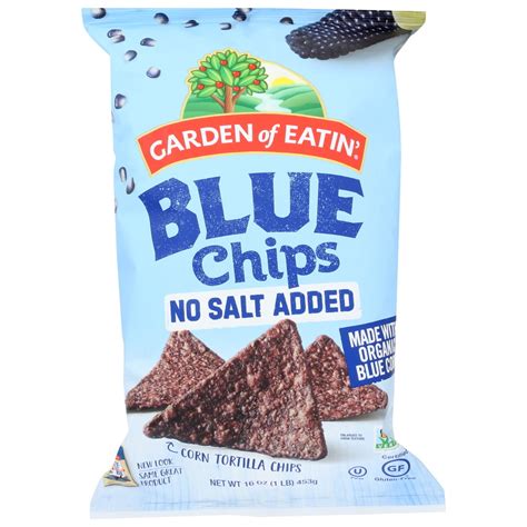 Garden Of Eatin Blue Chips Unsalted 16 Oz