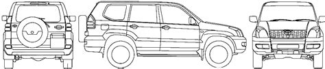 2007 Toyota Land Cruiser Prado 120 5 Door Suv Blueprints Free Outlines
