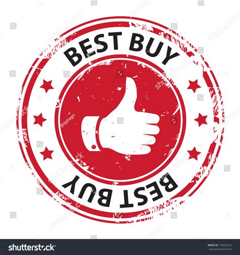 Best Buy Rubber Stamp Red Icon Isolated On White Background Vector