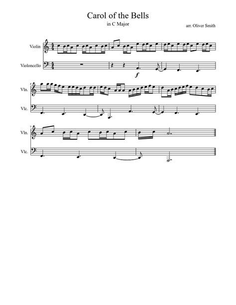 Download as pdf, txt or read online from scribd. Carol of the Bells Sheet music for Violin, Cello ...