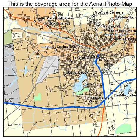 Aerial Photography Map Of Battle Creek Mi Michigan