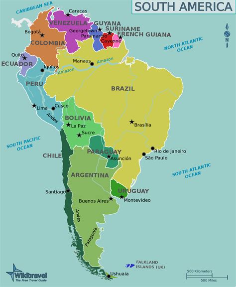 Map of argentina (regions) : Landkarte Südamerika (Politische Karte, englische Namen ...