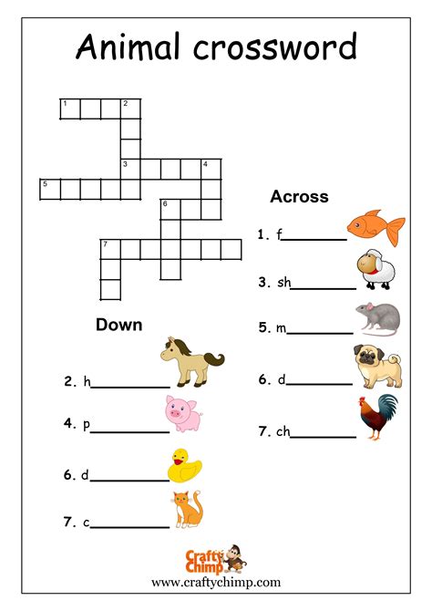 Besides crossword puzzle you can also play solitaire games, mahjong games, puzzle games, hidden object games & many other fun games. Crossword Puzzle For Kids Animals | crossword quiz