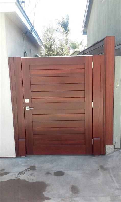 Custom Wood Gate With Horizontal Body By Garden Passages Wood Gate