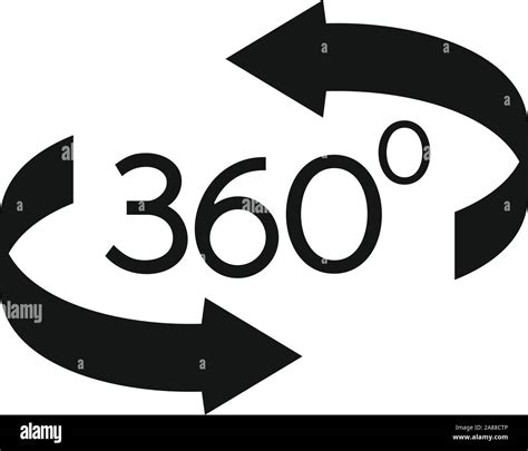 360 Degrees Icon Simple Illustration Of 360 Degrees Vector Icon For
