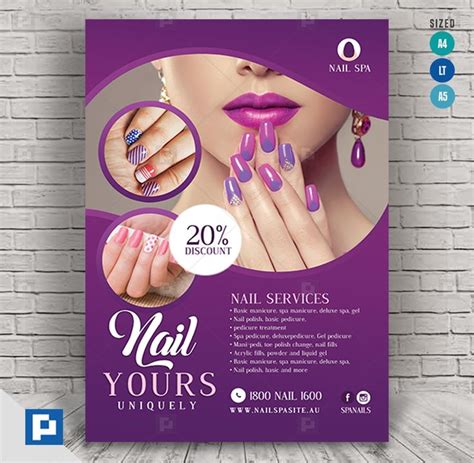 Nail Salon Promotional Flyer PSDPixel Free Brochure Template Free