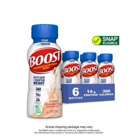 Boost Plus® Creamy Strawberry Complete Nutritional Drink 6 Ct 8 Fl