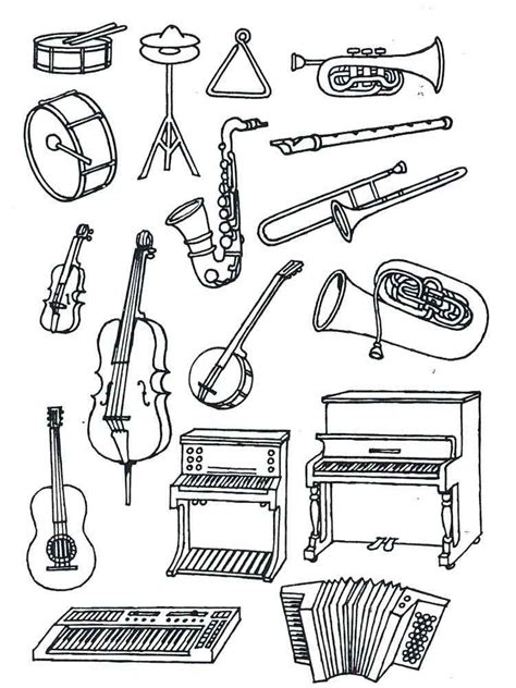 Musical Instrument Coloring Pages Download And Print Musical