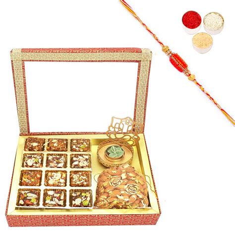 Fancy Dry Fruit T Box With Beads Rakhi