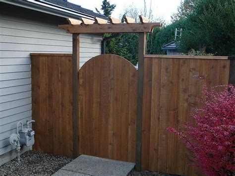 See more ideas about fence gate, backyard, garden gates. Cedar Fence, Round top Gate with Trellis | 1000 in 2020 ...