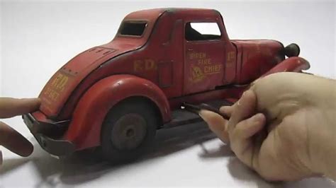 Rare 1930s Vintage Marx Tin Toy Car Wind Upbattery Operated 1st Batt
