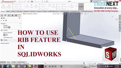 How To Use Rib Feature In Solidworks Thinknext Technologies Youtube
