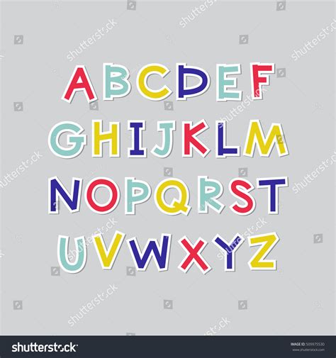 Vektor Stok Vector Poster Uppercase English Alphabet Letters Tanpa