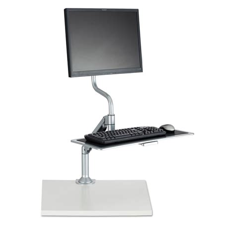 Safco Desktop Sitstand Workstations Single Monitor Silver Jcl