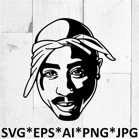 2pac Svg Cutting Files 11 Rapper Digital Clip Art Tupac Etsy