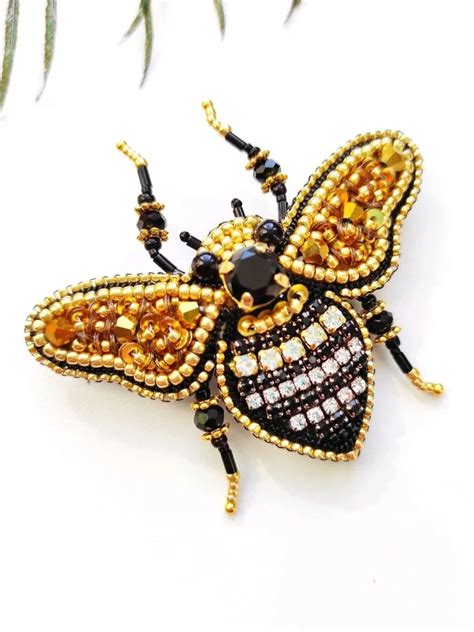 Beaded Insect Brooch Insect Pin Mooth Brooch Butterfly Brooch Bug