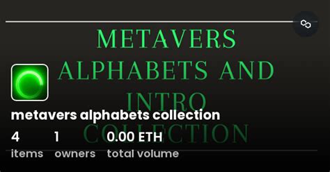 Metavers Alphabets Collection Collection Opensea