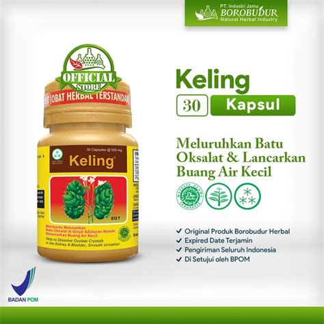 Jual Keling 30 Kapsul Meluruhkan Batu Oksalat Di Lapak Borobudur Herbal