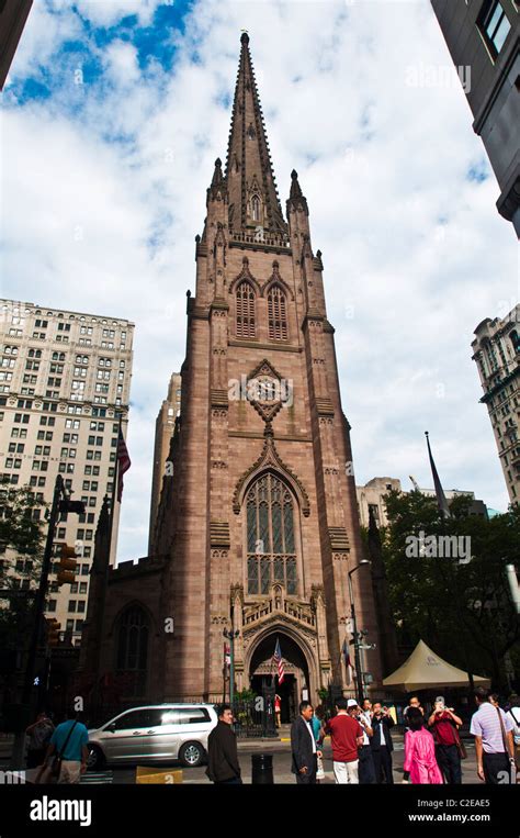 Gothic Revival Style Trinity Church At Broadway Wall Street Lower
