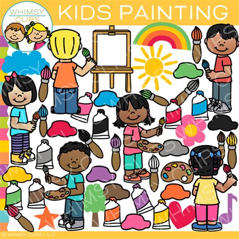 Crafty Painting Kids Clip Art Images And Illustrations Whimsy Clips