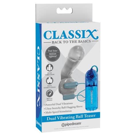 classix dual vibrating ball teaser clear and blue sex toys at adult empire