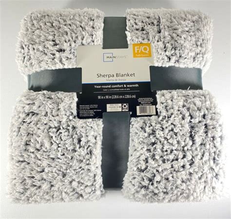 Mainstays 90x90 Sherpa Blanket Fullqueen Gray For Sale Online Ebay