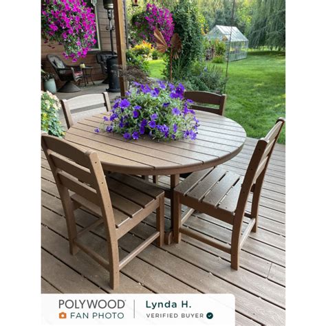 Polywood® Lakeside 5 Piece Round Farmhouse Side Chair Dining Set Pws517 1