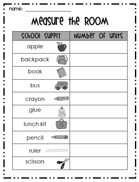 First Grade Garden Measure The Room Math Freebie 4