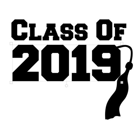 Graduation Class of 2019 Text and Tassel Sticker png image