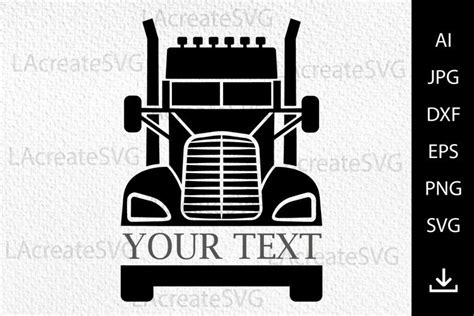 Semi Truck Svg Truck Monogram Logo Svg Png 18 Wheeler Truck Monogram