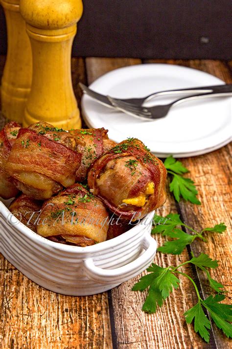 Bacon Wrapped Cheese Stuffed Meatballs The Midnight Baker