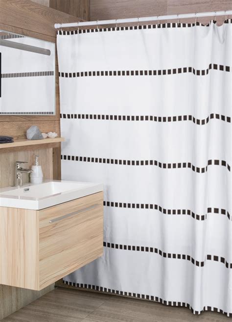 Black And White Shower Curtains Striped Shower Curtain Dotted Etsy