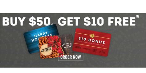 You should know how to check the balance on your used gift card and decide what to do with the remaining amount. Buy A $50 Outback Steakhouse Gift Card & Get A $10 Bonus Card Through 12/31! - MWFreebies