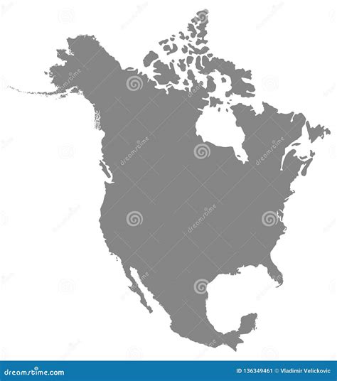 North America Map Continent Stock Vector Illustration Of Hemisphere