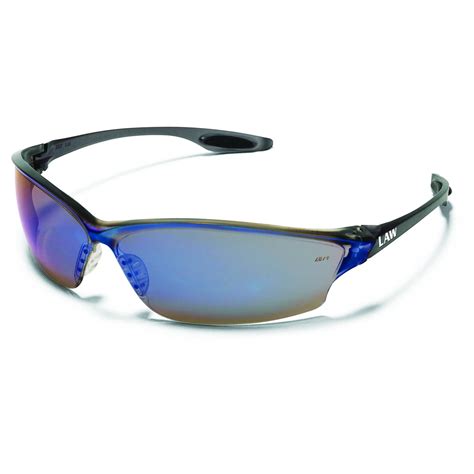 mcr safety lw218 law lw2 safety glasses smoke frame blue mirror lens full source
