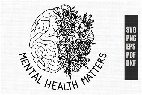 Mental health matters svg | Floral brain svg (1351599) | SVGs | Design