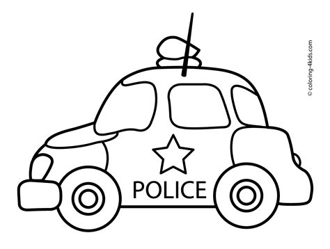 The police car is here to save the day! Police car transportation coloring pages for kids ...