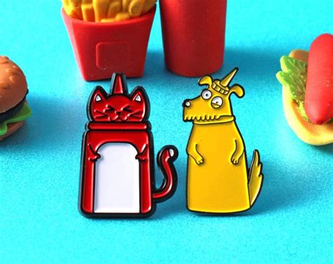 Very Saucy Pins Ketchup And Mustard Pin And Patches Enamel Pin