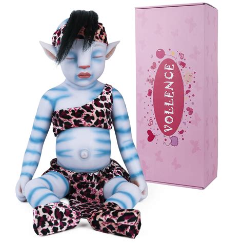 Vollence 20 Inch Avatar Sleeping Full Silicone Baby Doll With Hair