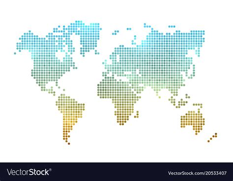 World Map Made Of Dots Royalty Free Vector Image